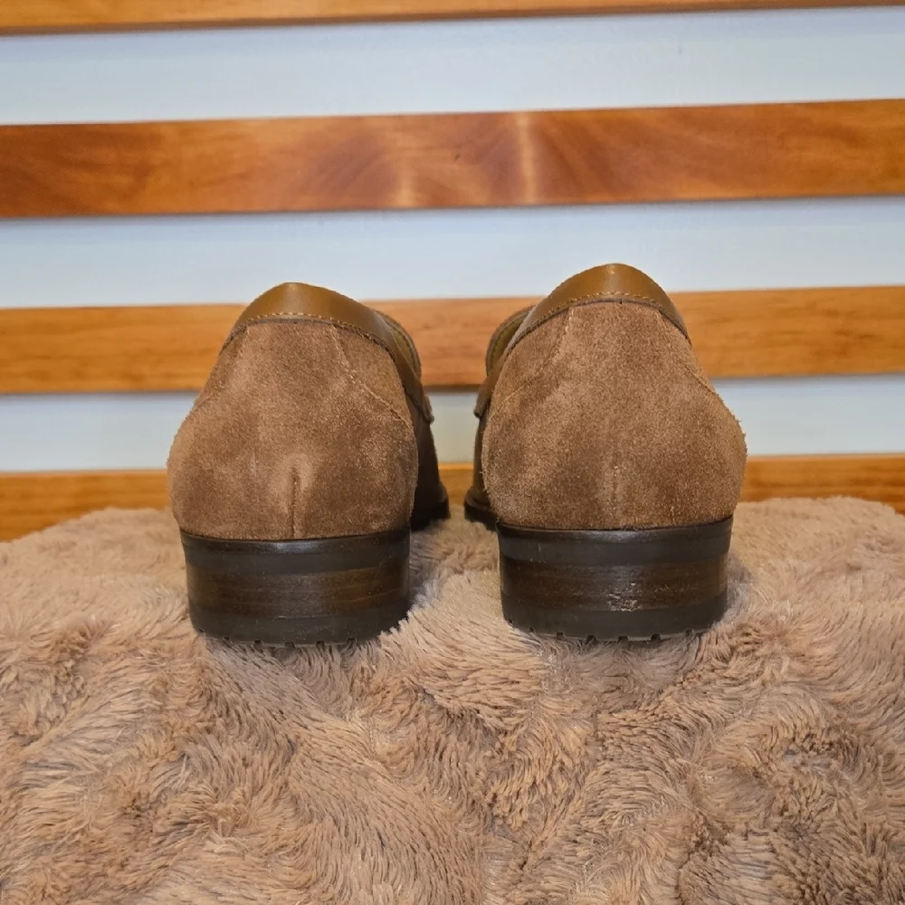 Talbots Brown Suede Penny Loafers Lug Sole Women’s 6.5